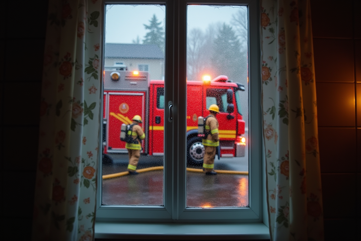 Fenetre avec condensation et fumee dans une maison chaleureuse